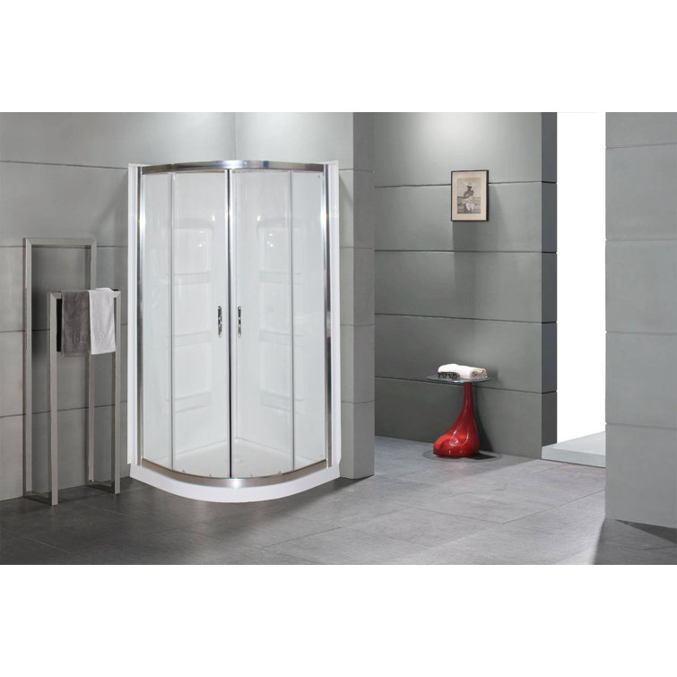 Symple Stuff Clarkfield 37.5" x 74" NeoRound Sliding Shower Enclosure